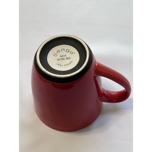 Vtg Sango Nova Retro Red Coffee Mug #4931 – Cherry Red 1980s Ceramic Mug Holiday - Picture 4 of 4